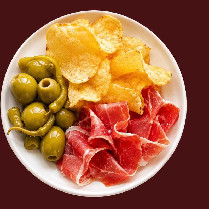 Pata Negra, Oliven & Chips
